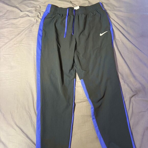 NIKE ACADEMY SPORTWEAR PANTS (BLACK & BLUE) (L) - Picture 1 of 3